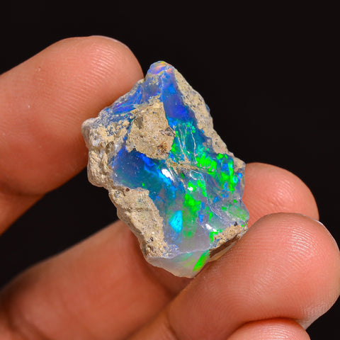 Supreme Top Grade Quality 100% Natural Welo Fire Ethiopian Opal Fancy Rough Loose Gemstone For Making Jewelry 22X15X9 MM 13.00 Cts. KR63-21 Sunkarton