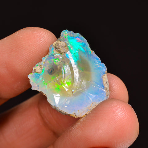 Tempting Top Grade Quality 100% Natural Welo Fire Ethiopian Opal Fancy Rough Loose Gemstone For Making Jewelry 20X18X9 MM 14.00 Cts. KR63-22 Sunkarton