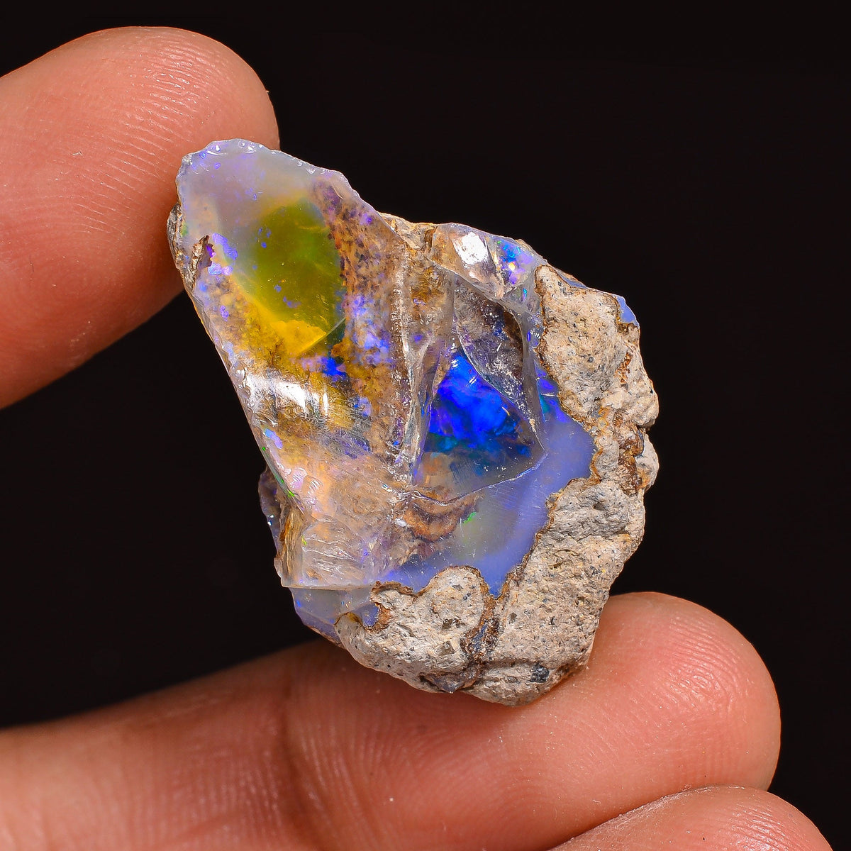 Unique Top Grade Quality 100% Natural Welo Fire Ethiopian Opal Fancy Rough Loose Gemstone For Making Jewelry 30X19X11 MM 25.50 Cts. KR63-24 Sunkarton