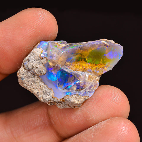 Unique Top Grade Quality 100% Natural Welo Fire Ethiopian Opal Fancy Rough Loose Gemstone For Making Jewelry 30X19X11 MM 25.50 Cts. KR63-24 Sunkarton