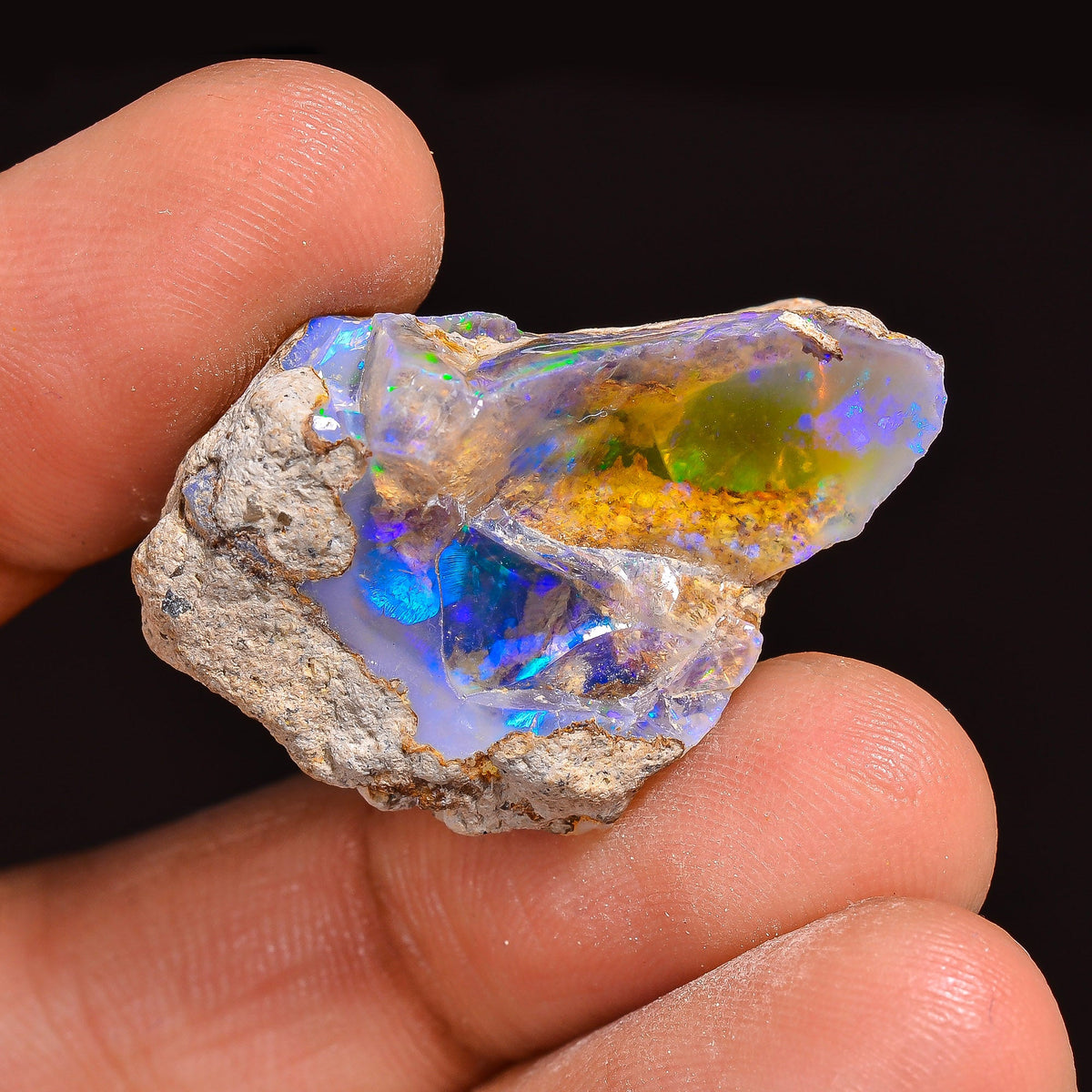 Unique Top Grade Quality 100% Natural Welo Fire Ethiopian Opal Fancy Rough Loose Gemstone For Making Jewelry 30X19X11 MM 25.50 Cts. KR63-24 Sunkarton