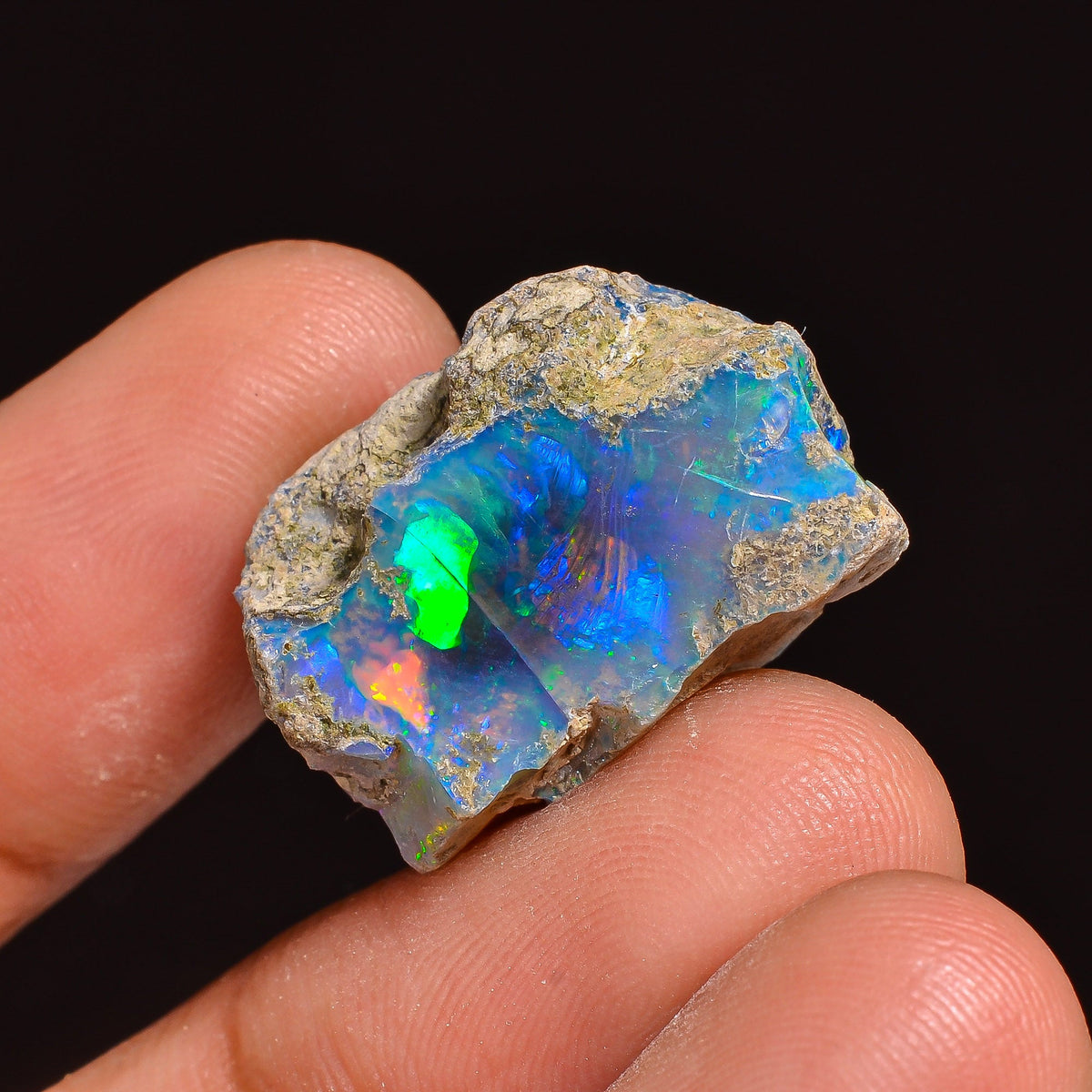 Wonderful Top Grade Quality 100% Natural Welo Fire Ethiopian Opal Fancy Rough Loose Gemstone For Making Jewelry 21X14X11MM 19.00 Cts KR63-25 Sunkarton