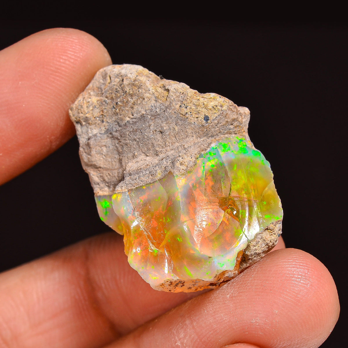 Amazing Top Grade Quality 100% Natural Welo Fire Ethiopian Opal Fancy Rough Loose Gemstone For Making Jewelry 30X20X13 MM 29.00 Cts. KR63-26 Sunkarton