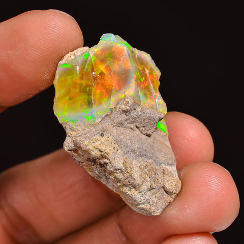Amazing Top Grade Quality 100% Natural Welo Fire Ethiopian Opal Fancy Rough Loose Gemstone For Making Jewelry 30X20X13 MM 29.00 Cts. KR63-26 Sunkarton