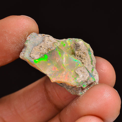Attractive Top Grade Quality 100% Natural Welo Fire Ethiopian Opal Fancy Rough Loose Gemstone For Making Jewelry 25X18X10MM 15.50 Cts KR6327 Sunkarton