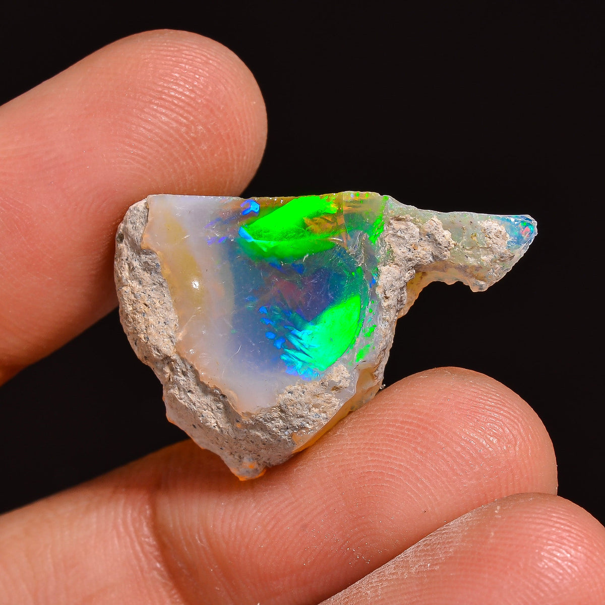 Awesome Top Grade Quality 100% Natural Welo Fire Ethiopian Opal Fancy Rough Loose Gemstone For Making Jewelry 25X18X7 MM 13.00 Cts. KR63-28 Sunkarton