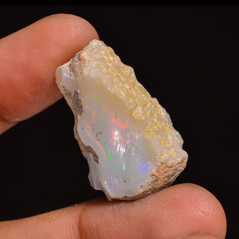 Beautiful Top Grade Quality 100% Natural Welo Fire Ethiopian Opal Fancy Rough Loose Gemstone For Making Jewelry 26X18X9 MM 19.50 Cts KR63-29 Sunkarton