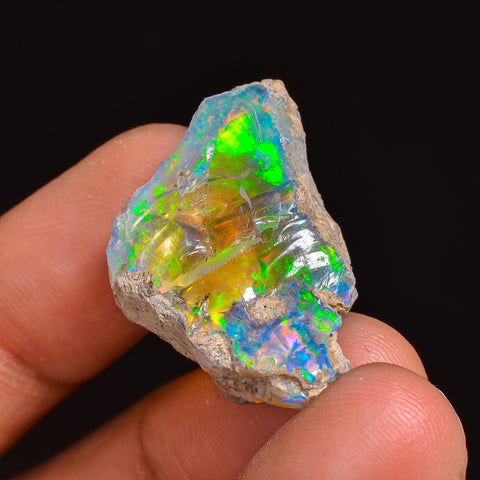 Attractive Top Grade Quality 100% Natural Welo Fire Ethiopian Opal Fancy Rough Loose Gemstone For Making Jewelry 27X17X12MM 24.50 Cts KR63-2 Sunkarton