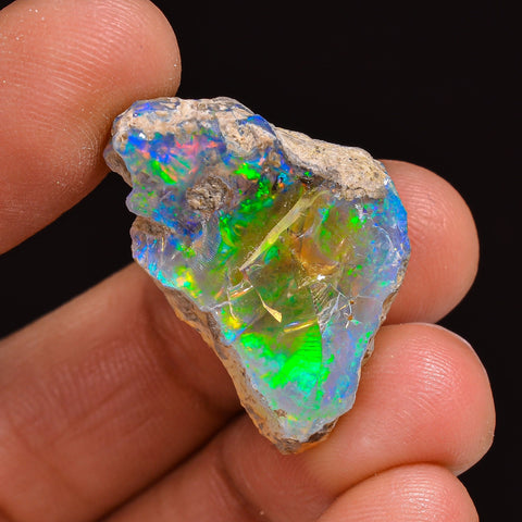 Attractive Top Grade Quality 100% Natural Welo Fire Ethiopian Opal Fancy Rough Loose Gemstone For Making Jewelry 27X17X12MM 24.50 Cts KR63-2 Sunkarton