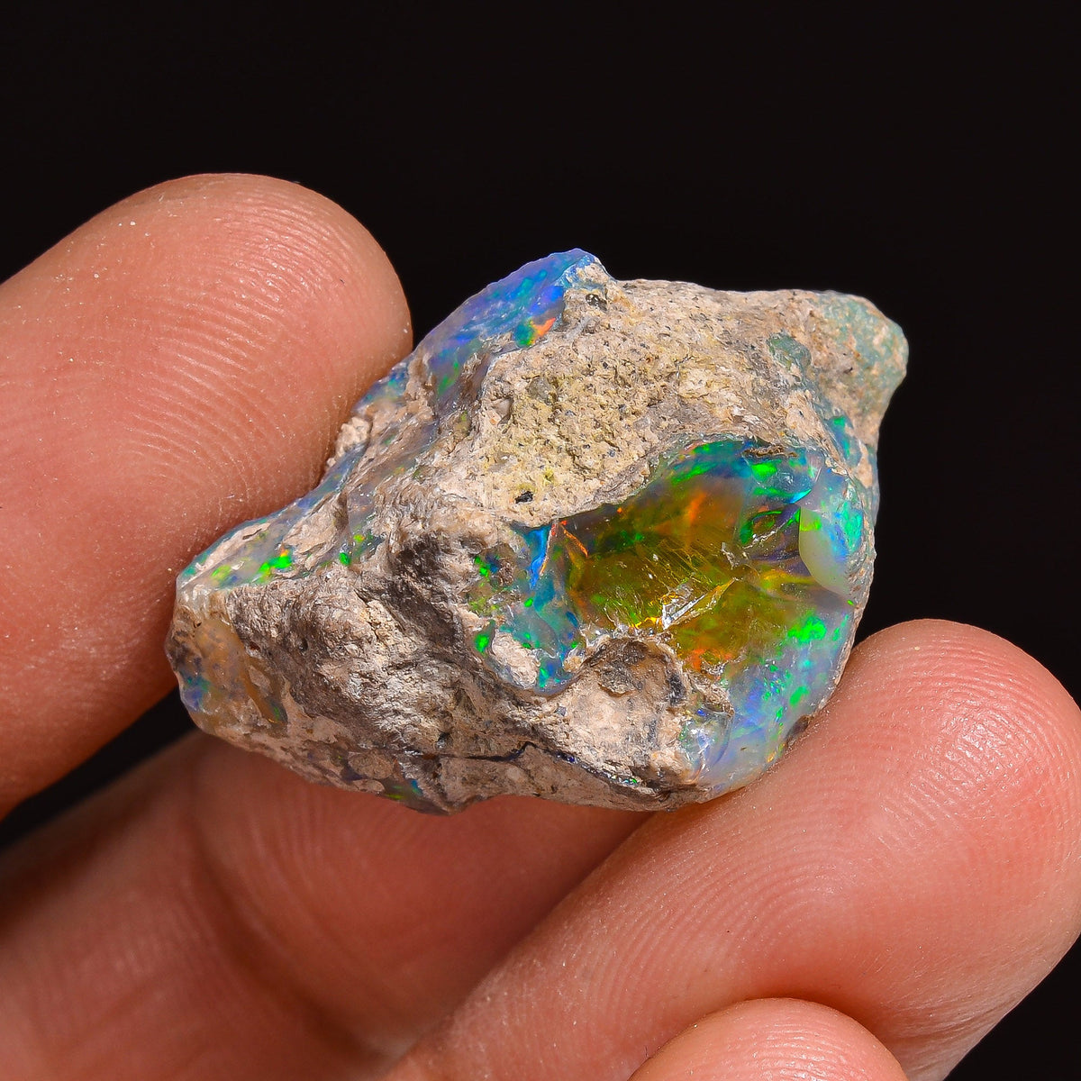 Attractive Top Grade Quality 100% Natural Welo Fire Ethiopian Opal Fancy Rough Loose Gemstone For Making Jewelry 27X17X12MM 24.50 Cts KR63-2 Sunkarton