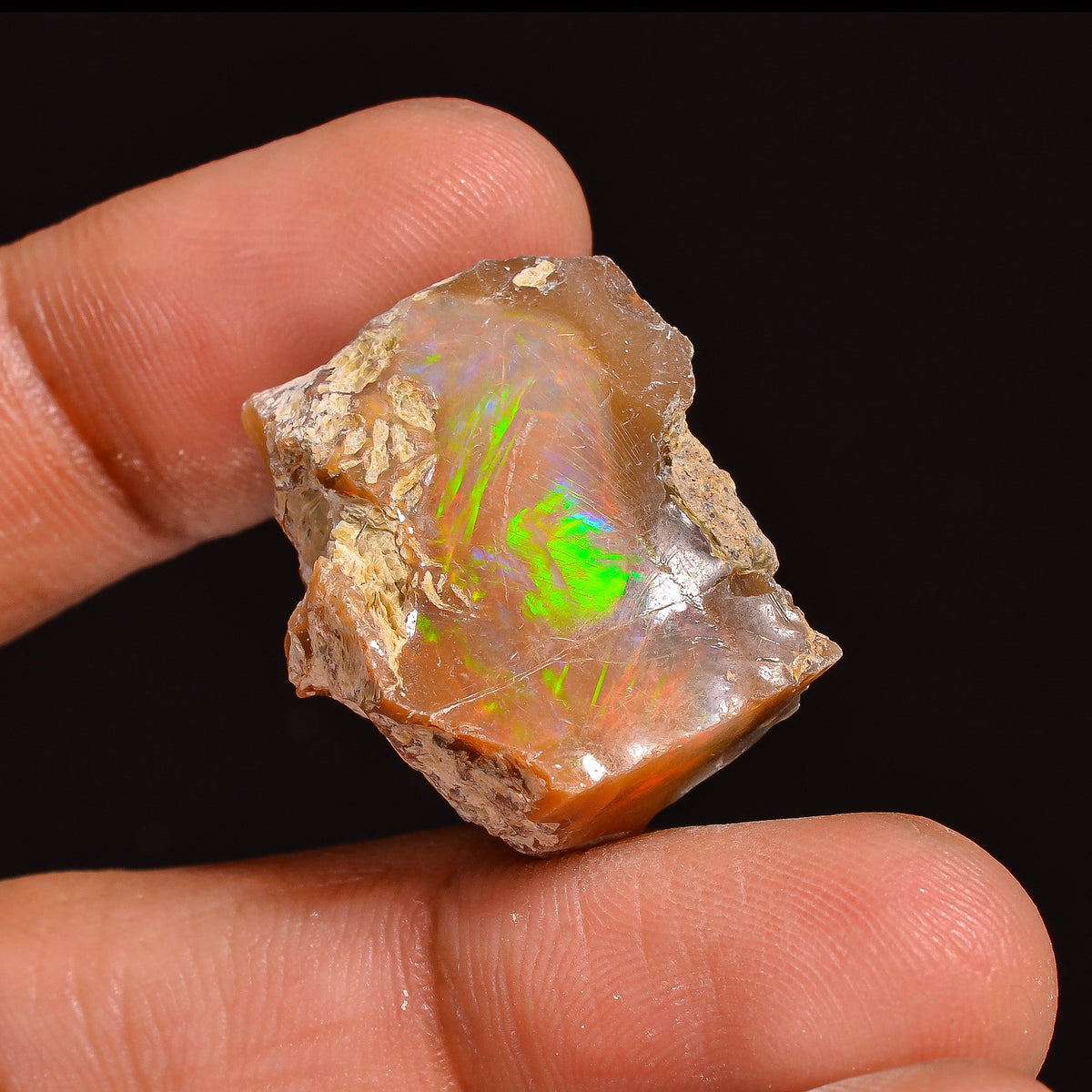 Dazzling Top Grade Quality 100% Natural Welo Fire Ethiopian Opal Fancy Rough Loose Gemstone For Making Jewelry 22X19X10 MM 25.00 Cts KR63-31 Sunkarton