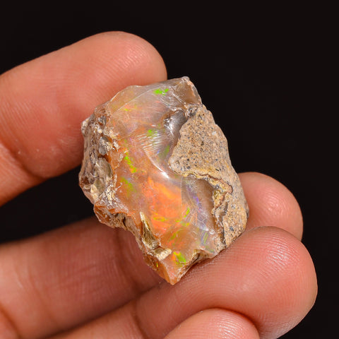 Dazzling Top Grade Quality 100% Natural Welo Fire Ethiopian Opal Fancy Rough Loose Gemstone For Making Jewelry 22X19X10 MM 25.00 Cts KR63-31 Sunkarton