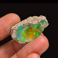 Excellent Top Grade Quality 100% Natural Welo Fire Ethiopian Opal Fancy Rough Loose Gemstone For Making Jewelry 27X16X9 MM 17.00 Cts KR63-32 Sunkarton