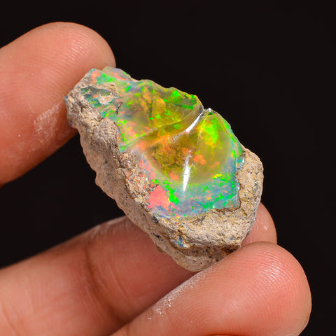 Excellent Top Grade Quality 100% Natural Welo Fire Ethiopian Opal Fancy Rough Loose Gemstone For Making Jewelry 27X16X9 MM 17.00 Cts KR63-32 Sunkarton