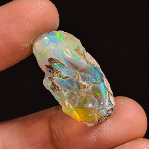 Exclusive Top Grade Quality 100% Natural Welo Fire Ethiopian Opal Fancy Rough Loose Gemstone For Making Jewelry 26X15X7 MM 13.50 Cts KR63-33 Sunkarton