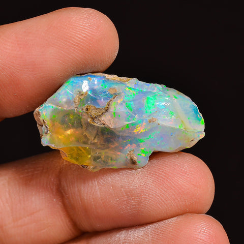 Exclusive Top Grade Quality 100% Natural Welo Fire Ethiopian Opal Fancy Rough Loose Gemstone For Making Jewelry 26X15X7 MM 13.50 Cts KR63-33 Sunkarton