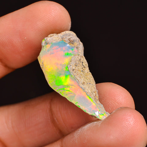 Elegant Top Grade Quality 100% Natural Welo Fire Ethiopian Opal Fancy Rough Loose Gemstone For Making Jewelry 28X15X9 MM 13.50 Cts. KR63-34 Sunkarton