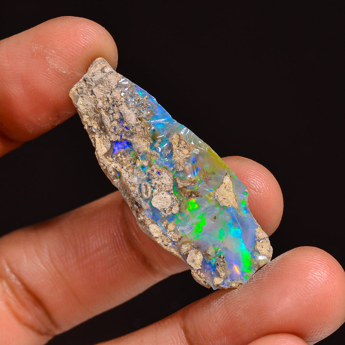 Fabulous Top Grade Quality 100% Natural Welo Fire Ethiopian Opal Fancy Rough Loose Gemstone For Making Jewelry 37X15X9 MM 18.50 Cts. KR63-35 Sunkarton