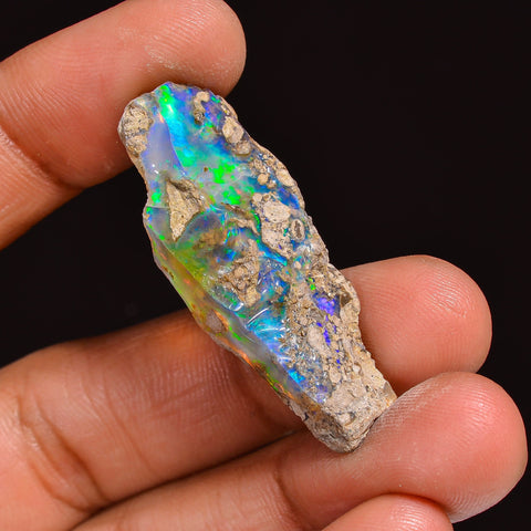 Fabulous Top Grade Quality 100% Natural Welo Fire Ethiopian Opal Fancy Rough Loose Gemstone For Making Jewelry 37X15X9 MM 18.50 Cts. KR63-35 Sunkarton