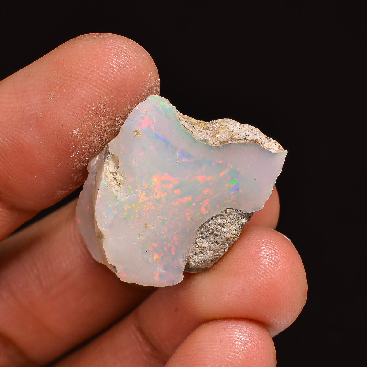 Gorgeous Top Grade Quality 100% Natural Welo Fire Ethiopian Opal Fancy Rough Loose Gemstone For Making Jewelry 25X17X10 MM 16.50 Cts KR63-37 Sunkarton