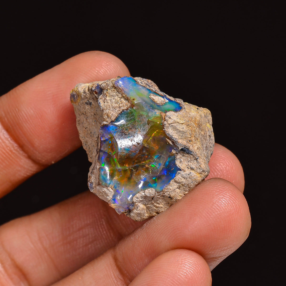 Immaculate Top Grade Quality 100% Natural Welo Fire Ethiopian Opal Fancy Rough Loose Gemstone For Making Jewelry 26X21X16MM 34.00 Cts KR6338 Sunkarton