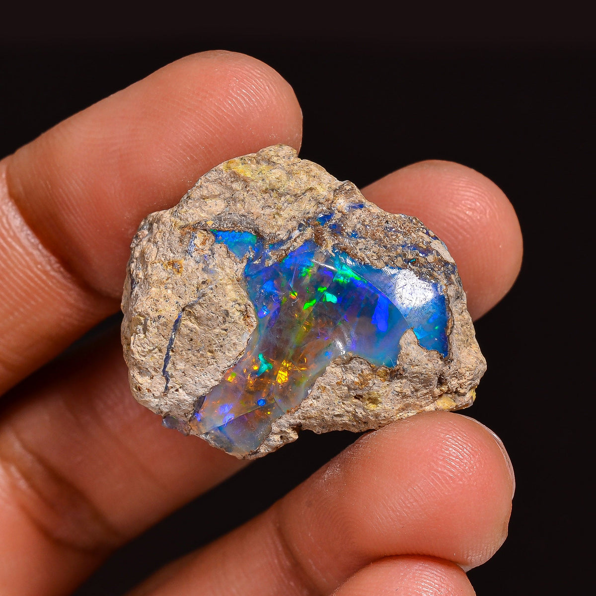 Immaculate Top Grade Quality 100% Natural Welo Fire Ethiopian Opal Fancy Rough Loose Gemstone For Making Jewelry 26X21X16MM 34.00 Cts KR6338 Sunkarton