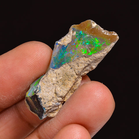 Incredible Top Grade Quality 100% Natural Welo Fire Ethiopian Opal Fancy Rough Loose Gemstone For Making Jewelry 33X12X7MM 14.50 Cts KR63-39 Sunkarton