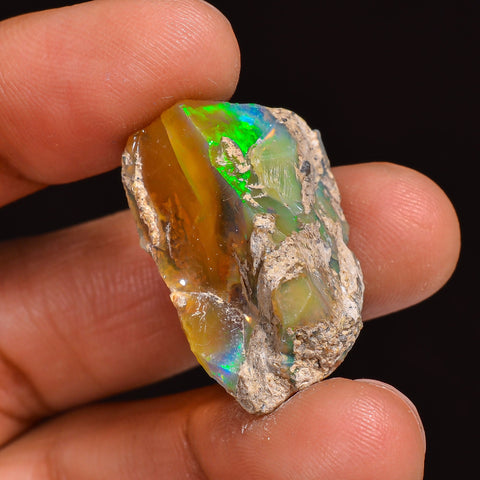 Marvellous Top Grade Quality 100% Natural Welo Fire Ethiopian Opal Fancy Rough Loose Gemstone For Making Jewelry 24X17X13MM 25.00 Cts KR6340 Sunkarton