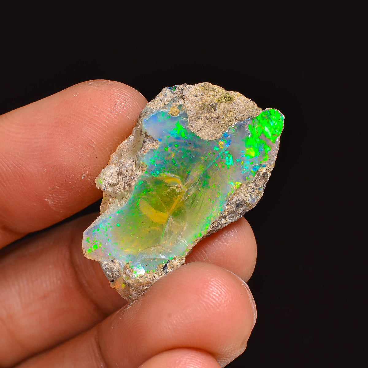 Mind Blowing Top Grade Quality 100% Natural Welo Fire Ethiopian Opal Rough Loose Gemstone For Making Jewelry 28X16X8 MM 16.00 Cts. KR63-41 Sunkarton