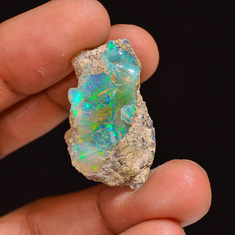 Mind Blowing Top Grade Quality 100% Natural Welo Fire Ethiopian Opal Rough Loose Gemstone For Making Jewelry 28X16X8 MM 16.00 Cts. KR63-41 Sunkarton