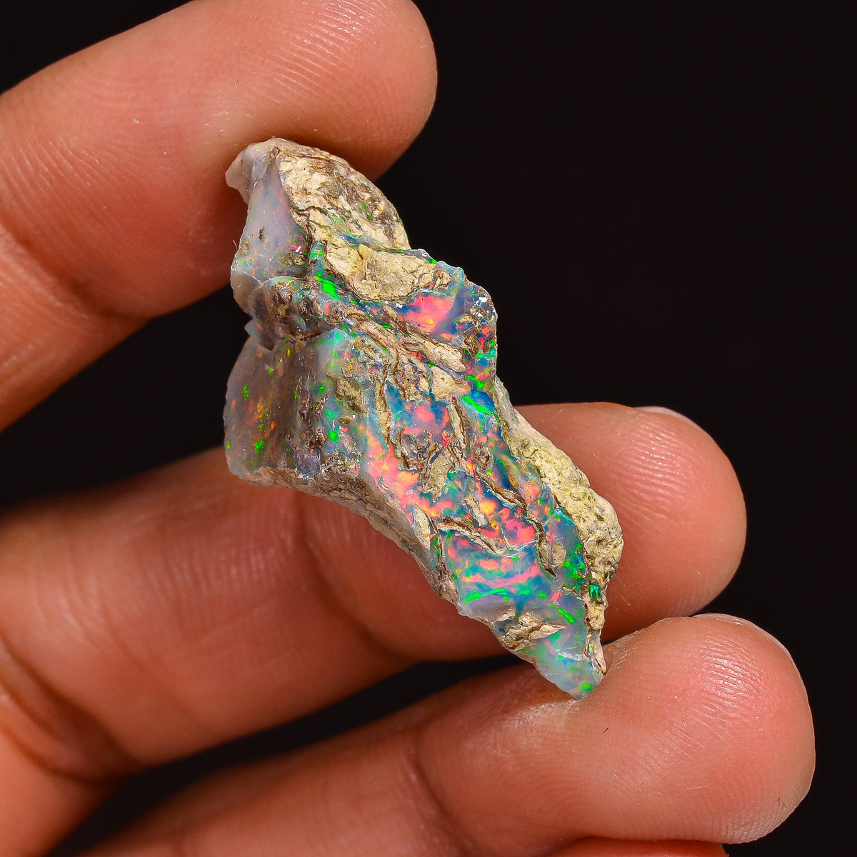 Outstanding Top Grade Quality 100% Natural Welo Fire Ethiopian Opal Rough Loose Gemstone For Making Jewelry 32X16X11 MM 18.00 Cts. KR63-42 Sunkarton