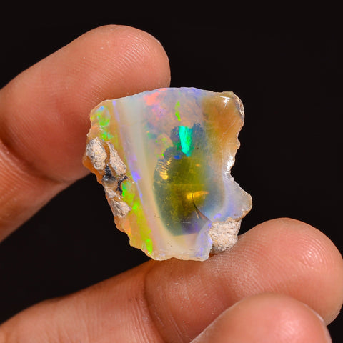 Splendid Top Grade Quality 100% Natural Welo Fire Ethiopian Opal Fancy Rough Loose Gemstone For Making Jewelry 29X19X6 MM 09.00 Cts. KR63-43 Sunkarton