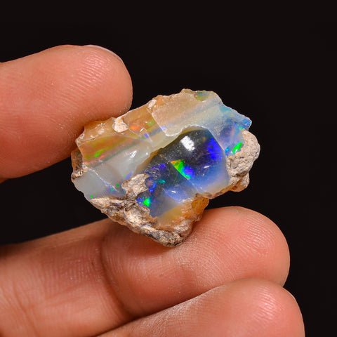 Splendid Top Grade Quality 100% Natural Welo Fire Ethiopian Opal Fancy Rough Loose Gemstone For Making Jewelry 29X19X6 MM 09.00 Cts. KR63-43 Sunkarton