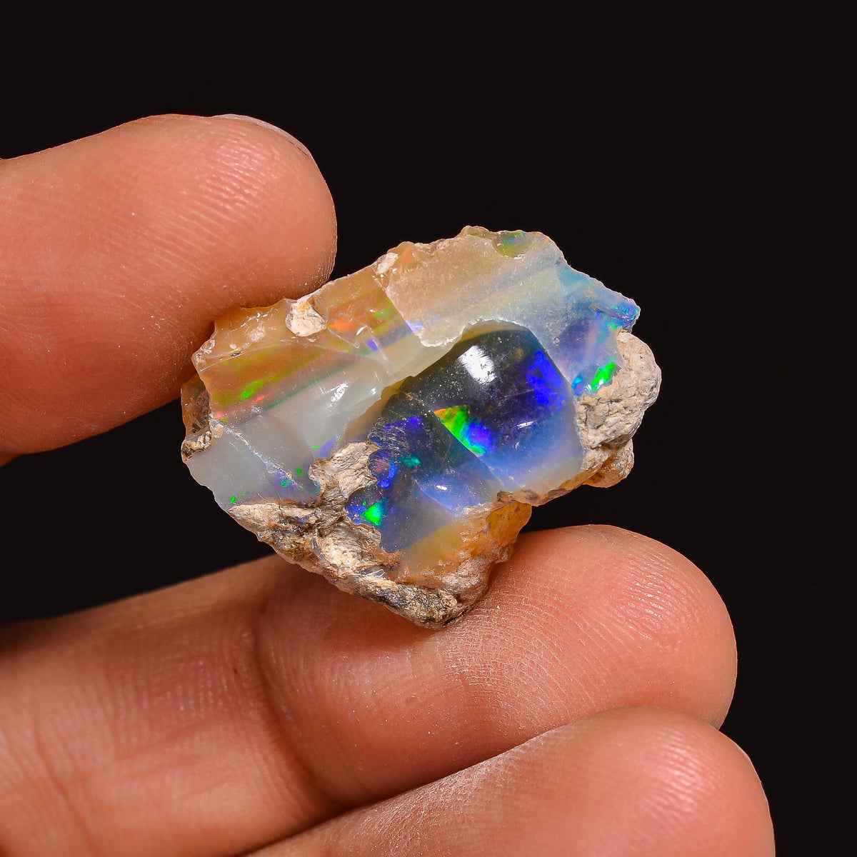 Splendid Top Grade Quality 100% Natural Welo Fire Ethiopian Opal Fancy Rough Loose Gemstone For Making Jewelry 29X19X6 MM 09.00 Cts. KR63-43 Sunkarton