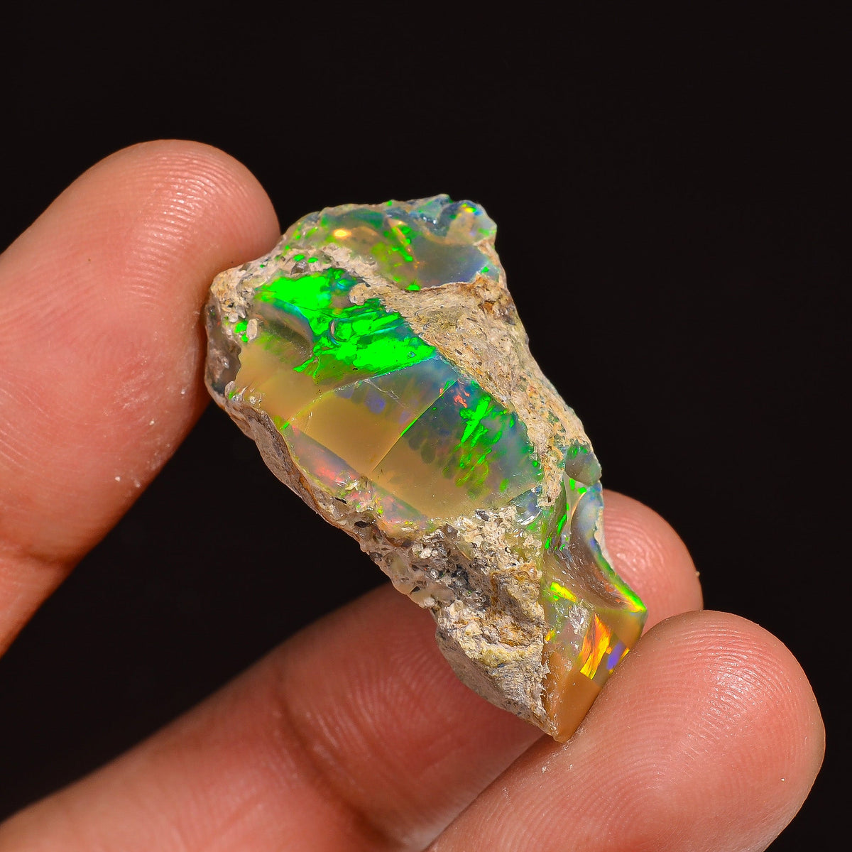 Terrific Top Grade Quality 100% Natural Welo Fire Ethiopian Opal Fancy Rough Loose Gemstone For Making Jewelry 31X20X14 MM 29.50 Cts KR63-48 Sunkarton
