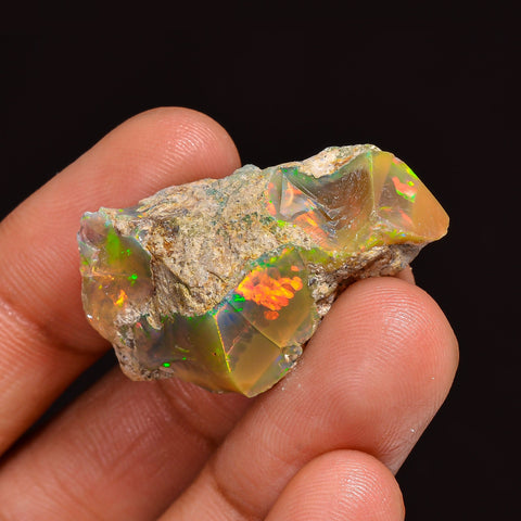 Terrific Top Grade Quality 100% Natural Welo Fire Ethiopian Opal Fancy Rough Loose Gemstone For Making Jewelry 31X20X14 MM 29.50 Cts KR63-48 Sunkarton