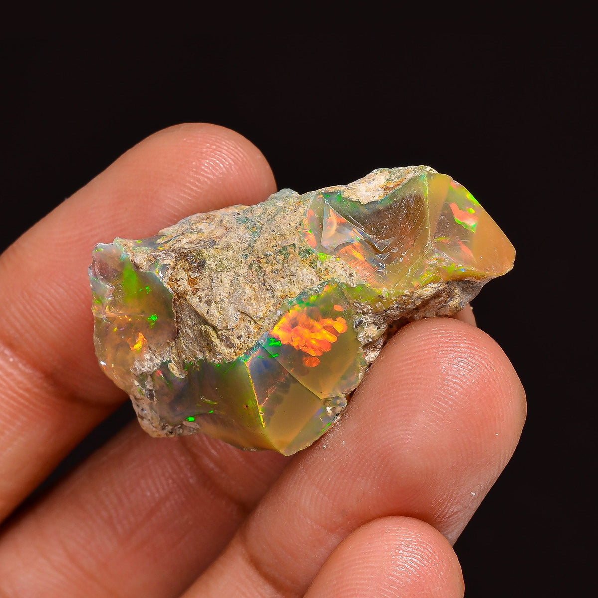 Terrific Top Grade Quality 100% Natural Welo Fire Ethiopian Opal Fancy Rough Loose Gemstone For Making Jewelry 31X20X14 MM 29.50 Cts KR63-48 Sunkarton