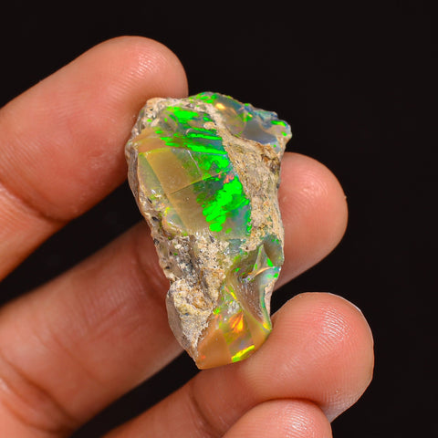 Terrific Top Grade Quality 100% Natural Welo Fire Ethiopian Opal Fancy Rough Loose Gemstone For Making Jewelry 31X20X14 MM 29.50 Cts KR63-48 Sunkarton