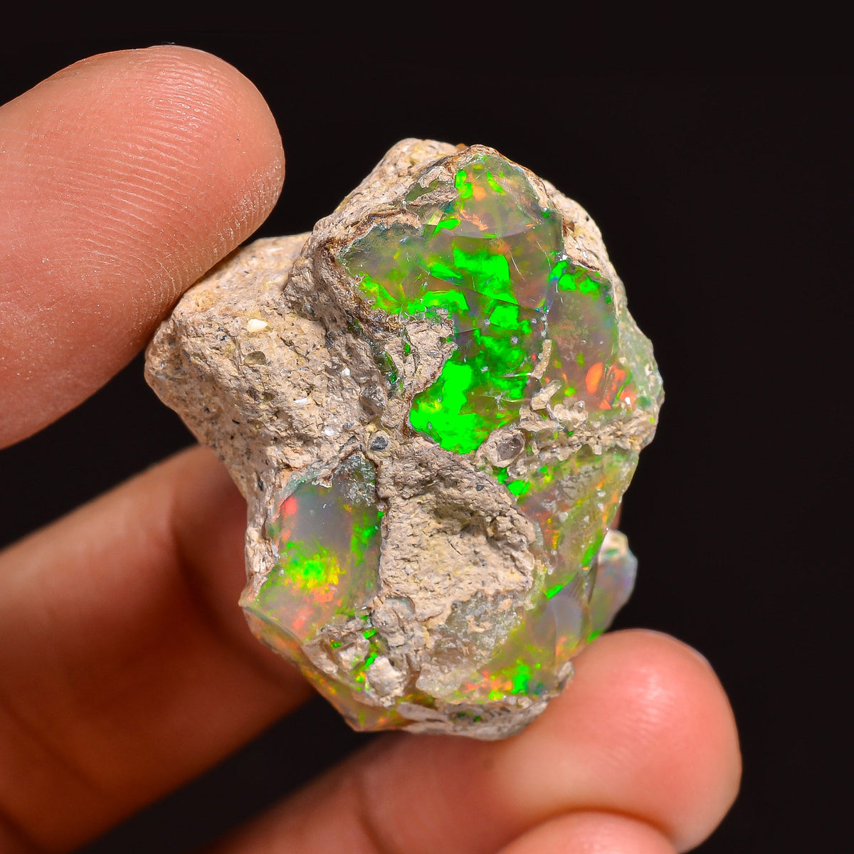 Beautiful Top Grade Quality 100% Natural Welo Fire Ethiopian Opal Fancy Rough Loose Gemstone For Making Jewelry 32X24X15 MM 46.00 Cts KR63-4 Sunkarton