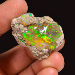 Beautiful Top Grade Quality 100% Natural Welo Fire Ethiopian Opal Fancy Rough Loose Gemstone For Making Jewelry 32X24X15 MM 46.00 Cts KR63-4 Sunkarton