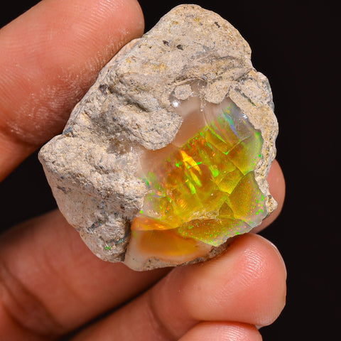 Wonderful Top Grade Quality 100% Natural Welo Fire Ethiopian Opal Fancy Rough Loose Gemstone For Making Jewelry 32X27X18MM 57.00 Cts KR63-50 Sunkarton
