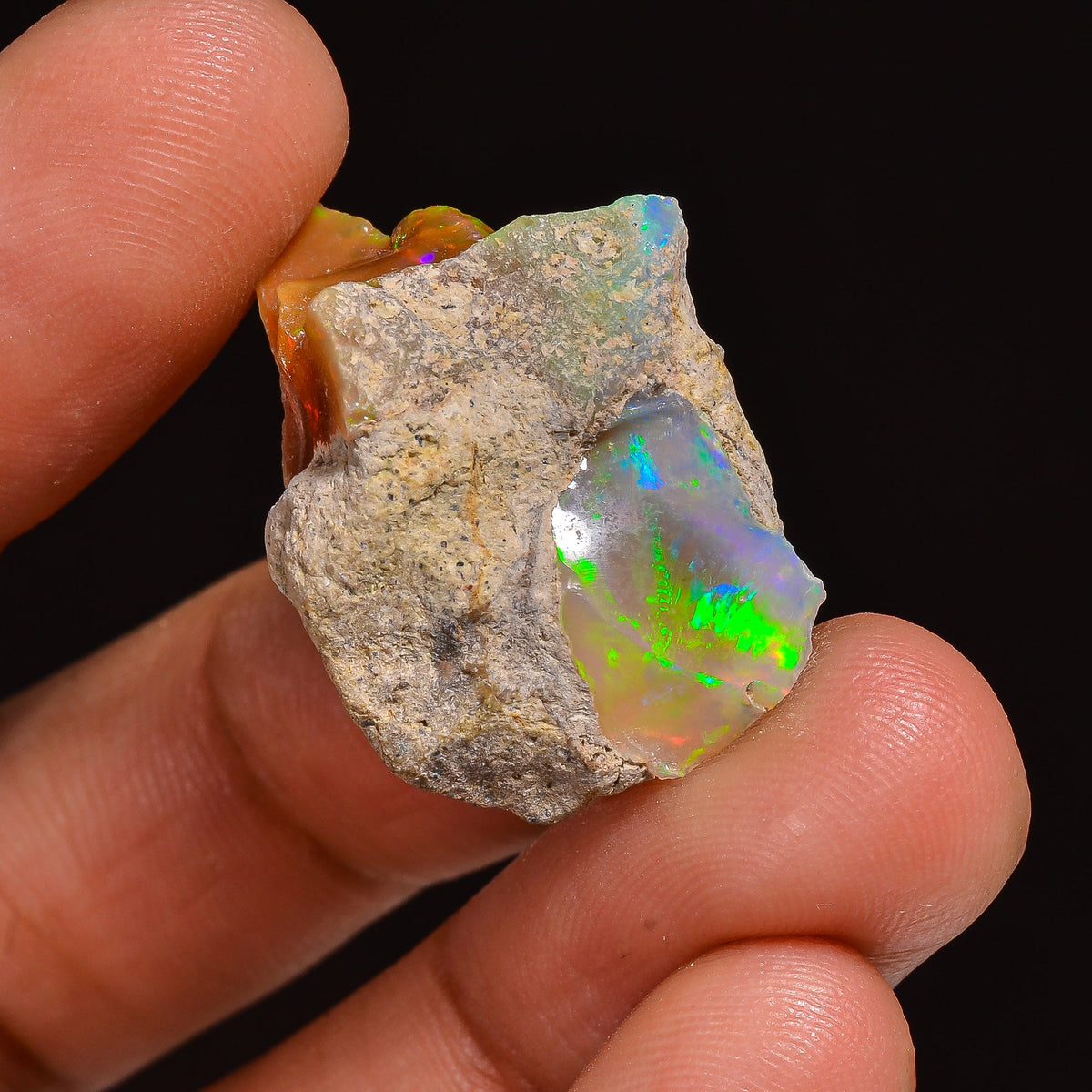 Attractive Top Grade Quality 100% Natural Welo Fire Ethiopian Opal Fancy Rough Loose Gemstone For Making Jewelry 26X18X14MM 22.00 Cts KR6352 Sunkarton