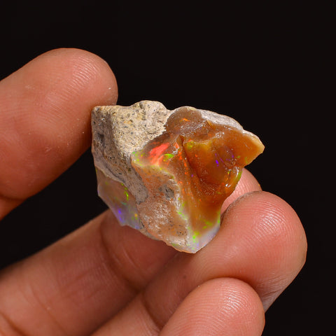 Attractive Top Grade Quality 100% Natural Welo Fire Ethiopian Opal Fancy Rough Loose Gemstone For Making Jewelry 26X18X14MM 22.00 Cts KR6352 Sunkarton