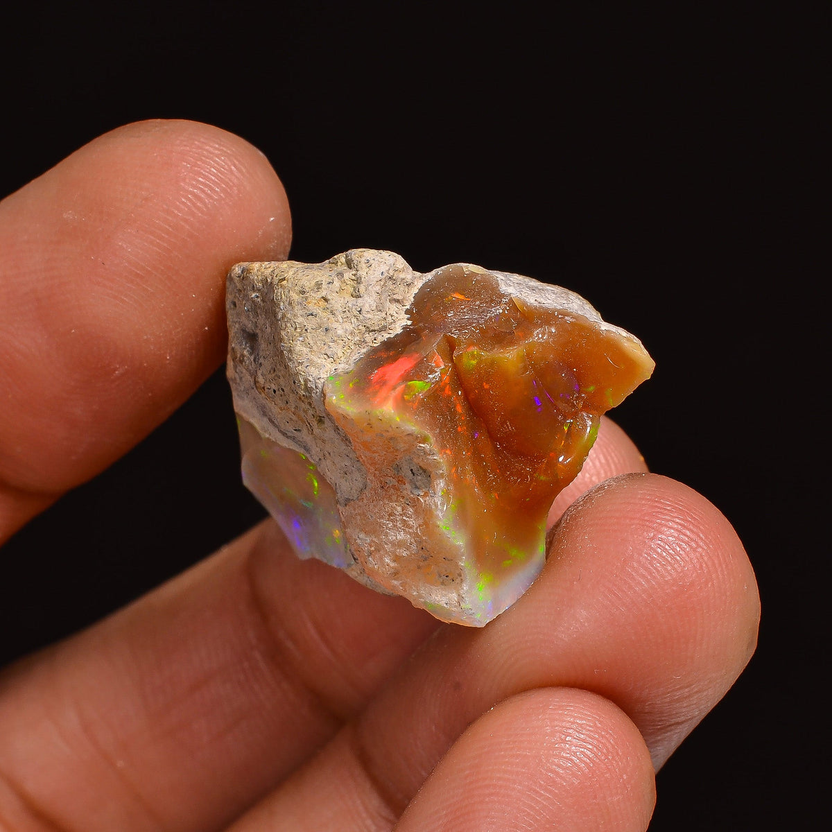 Attractive Top Grade Quality 100% Natural Welo Fire Ethiopian Opal Fancy Rough Loose Gemstone For Making Jewelry 26X18X14MM 22.00 Cts KR6352 Sunkarton