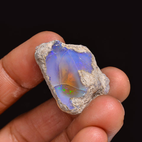 Dazzling Top Grade Quality 100% Natural Welo Fire Ethiopian Opal Fancy Rough Loose Gemstone For Making Jewelry 26X19X15 MM 32.00 Cts KR63-56 Sunkarton