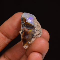 Excellent Top Grade Quality 100% Natural Welo Fire Ethiopian Opal Fancy Rough Loose Gemstone For Making Jewelry 27X17X14MM 24.00 Cts KR63-57 Sunkarton