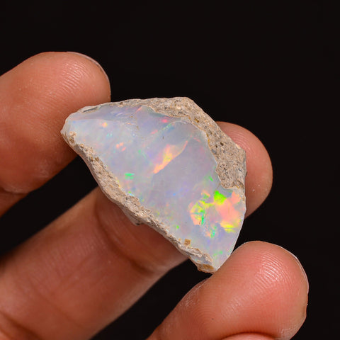 Excellent Top Grade Quality 100% Natural Welo Fire Ethiopian Opal Fancy Rough Loose Gemstone For Making Jewelry 27X17X14MM 24.00 Cts KR63-57 Sunkarton
