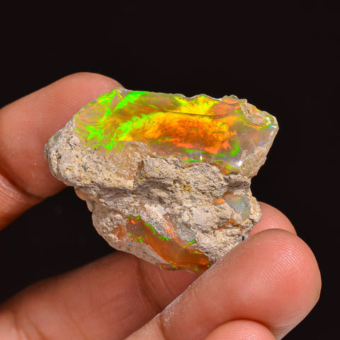 Classic Top Grade Quality 100% Natural Welo Fire Ethiopian Opal Fancy Rough Loose Gemstone For Making Jewelry 31X25X17 MM 47.50 Cts. KR63-5 Sunkarton