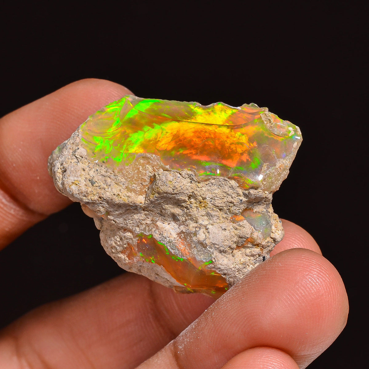 Classic Top Grade Quality 100% Natural Welo Fire Ethiopian Opal Fancy Rough Loose Gemstone For Making Jewelry 31X25X17 MM 47.50 Cts. KR63-5 Sunkarton