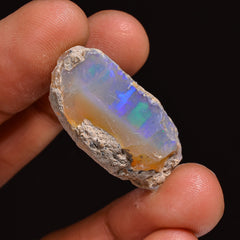 Fabulous Top Grade Quality 100% Natural Welo Fire Ethiopian Opal Fancy Rough Loose Gemstone For Making Jewelry 27X15X14 MM 27.50 Cts KR63-60 Sunkarton
